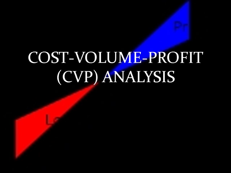 COST-VOLUME-PROFIT (CVP) ANALYSIS